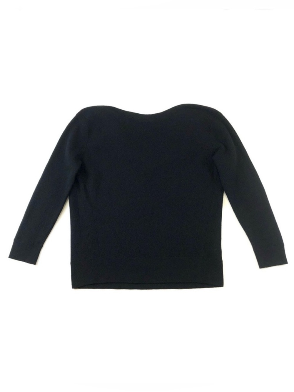 Club Monaco Italian cashmere sweater black drape back neck pullover